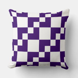 Patchwork Domino - Tief Lila und weiß Kissen