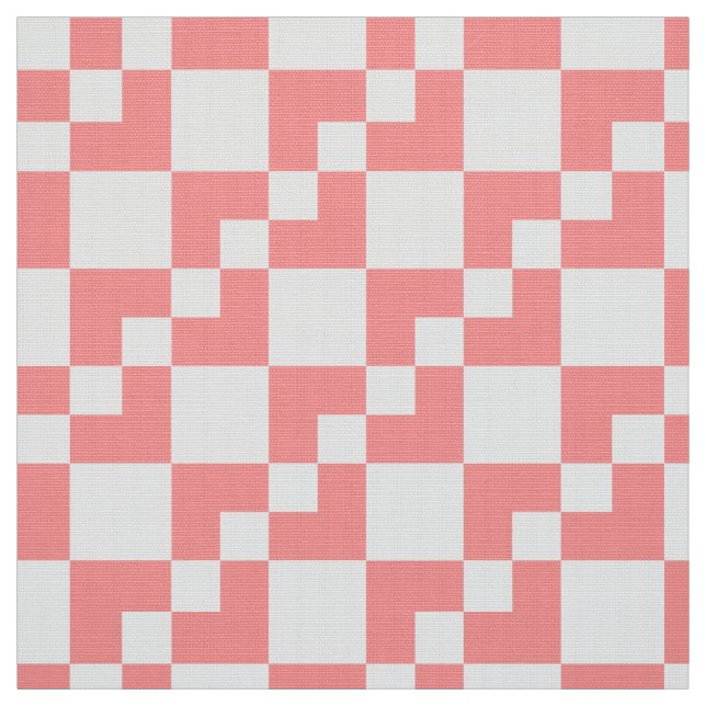 Patchwork Domino - Tropisches Rosa und Weiß Stoff (Muster)