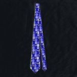 Patchwork Dreidels in Blue Krawatte<br><div class="desc">Original blau und dreidel Patchwork.</div>