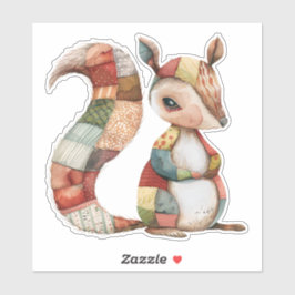 Patchwork Eichhörnchenaufkleber Aufkleber