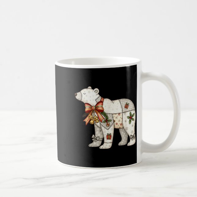 Patchwork-Eisbär Süße Weihnachtsdecke  Kaffeetasse (Rechts)