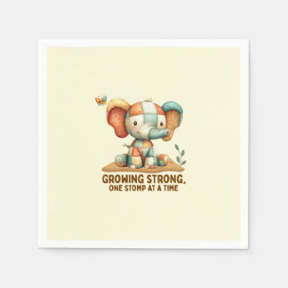 Patchwork-Elefant „Stark werden“ Serviette