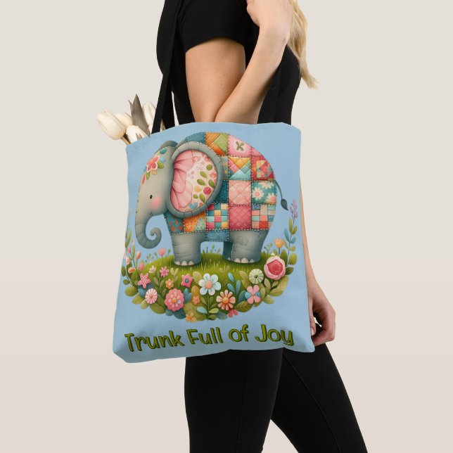 Patchwork-Elefanten-Blumenwiesen-Charm (Von Nahem)
