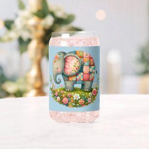 Patchwork-Elefanten-Blumenwiesen-Charm Dosenglas