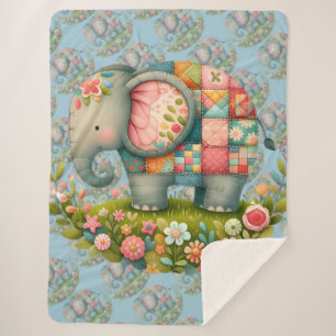 Patchwork-Elefanten-Blumenwiesen-Charm Sherpadecke