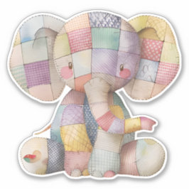 Patchwork Elephant Sticker