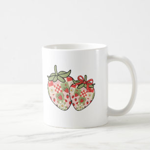 Patchwork-Erdbeer-Herzen Süße Coquette-Kunst Kaffeetasse