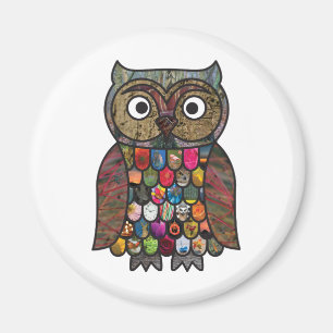 Patchwork-Eule Magnet
