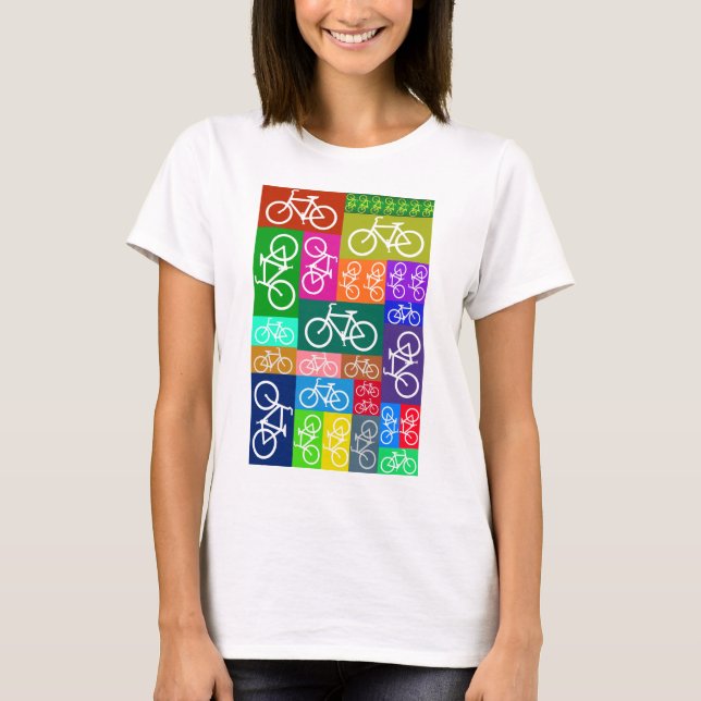Patchwork fährt Kunst rad T-Shirt (Vorderseite)
