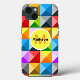 Patchwork Farbiges geometrisches Monogramm Case-Mate iPhone Hülle