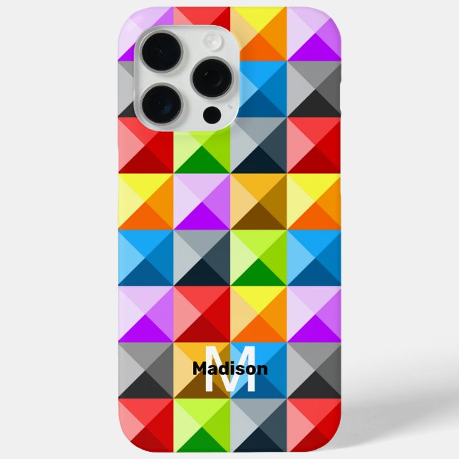 Patchwork Farbvolles geometrisches Retromuster Mon Case-Mate iPhone Hülle (Rückseite)