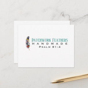 Patchwork Federn Blanko Postkarte