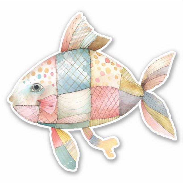 Patchwork Fish Sticker (Vorderseite)