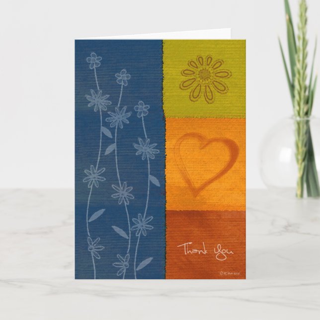 Patchwork Flowers2-Thank Sie Dankeskarte (Vorderseite)