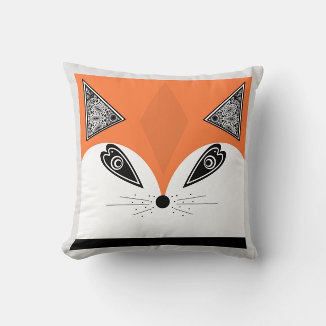Patchwork Fox, applique Fox, Fox, Kinder Kissen (Vorderseite)