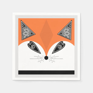 Patchwork Fox, applique Fox, Fox, Kinder Serviette