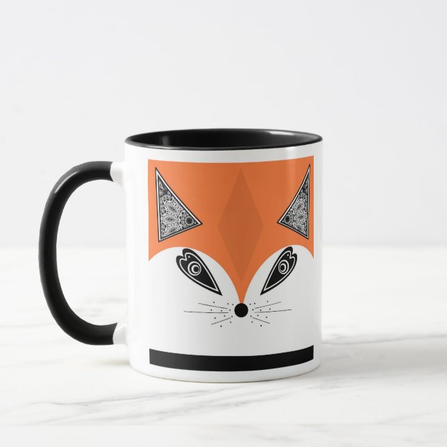 Patchwork Fuchs, Applikation Fuchs, Fuchs, Kinder Tasse (Links)