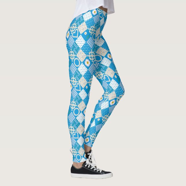 Patchwork für Daisy Chain Imitate zum Anpassen Leggings (Rechts)