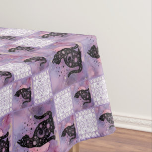 Patchwork für lila kosmische Katzen Tischdecke