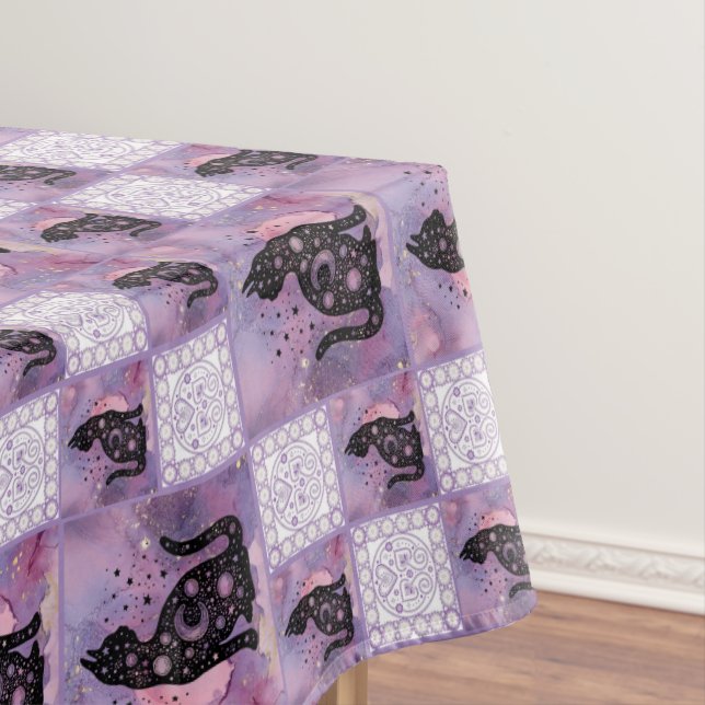 Patchwork für lila kosmische Katzen Tischdecke (Beispiel)