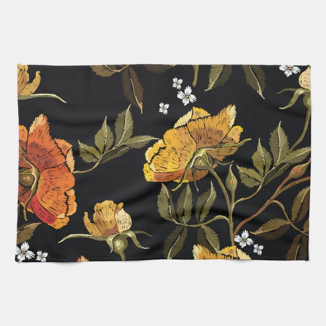 Patchwork Gentle: HandZeichnend Design Geschirrtuch (Horizontal)