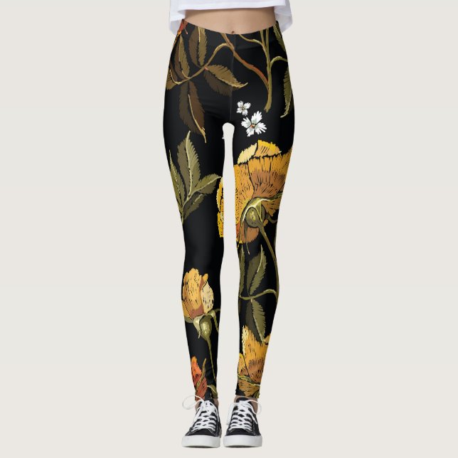 Patchwork Gentle: HandZeichnend Design Leggings (Vorderseite)