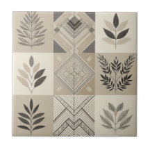 Patchwork-Geometrisches Haferflocken-Vintage-Blatt