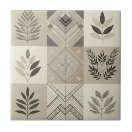 Patchwork Geometrisches Oatmehl Vintag Leaf Fliese