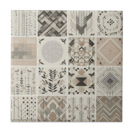 Patchwork Geometrisches Oatmehl Vintag Leaf Fliese