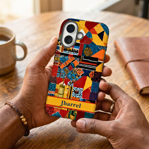 Patchwork-Geschenk zum Geburtstag für ältere afroa iPhone 16 Hülle