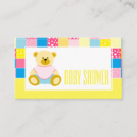 Patchwork Gold Bär, Baby Shower Ticket Einladung