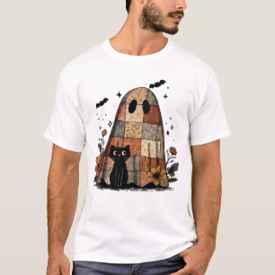 Patchwork-Halloween-Geist schwarze Katze Essential T-Shirt