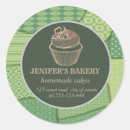 Patchwork Hausgemachte Kuchen und Süßigkeiten Runder Aufkleber