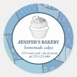 Patchwork Hausgemachte Kuchen und Süßigkeiten Runder Aufkleber
