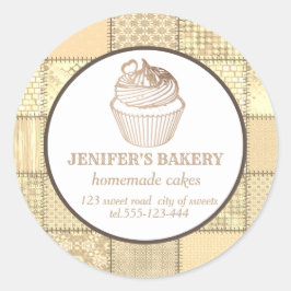 Patchwork Hausgemachte Kuchen und Süßigkeiten Runder Aufkleber