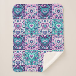 Patchwork Heart Quilt Sherpadecke