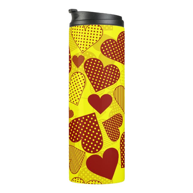 'Patchwork Hearts' Tumbler Thermosbecher (Nach rechts gedreht)