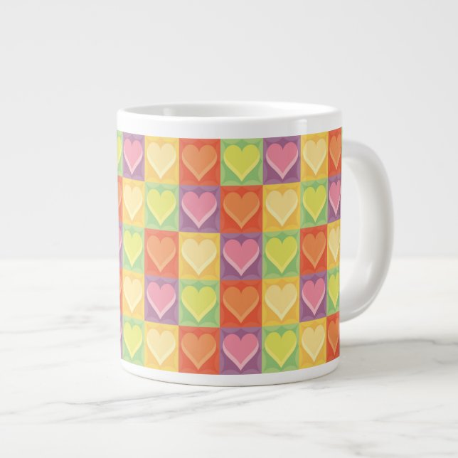 Patchwork Herz Jumbo-Tasse (Vorderseite Rechts)