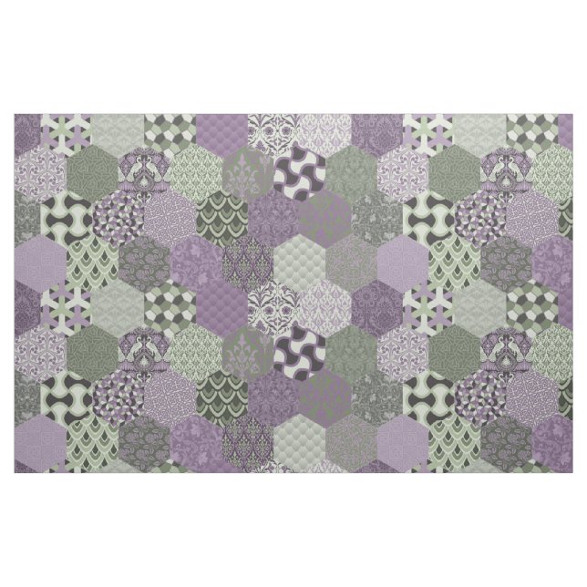 Patchwork Hexagons Lavender and Sage Stoff (Fat Quarter (45,7 x 55,9 cm))