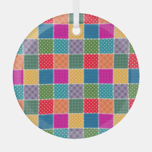 Patchwork-Hintergrund: Vielfältige Muster-Mischung Ornament Aus Glas