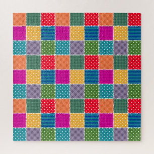 Patchwork-Hintergrund: Vielfältige Muster-Mischung Puzzle