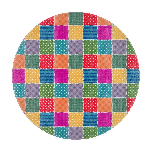 Patchwork-Hintergrund: Vielfältige Muster-Mischung Schneidebrett (Vorderseite)