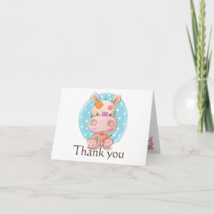 Patchwork Hippo Blue Vielen Dank Dankeskarte