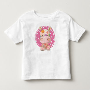Patchwork Hippo Pink Kleinkind T-shirt