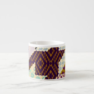 Patchwork Houndstooth: Nahtloser Vintage-Hintergru Espressotasse