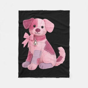 Patchwork-Hund Rosa Band Brustkrebsbewusstsein Fleecedecke