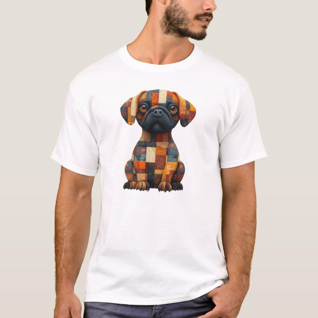 Patchwork Hund T - Shirt (Vorderseite)