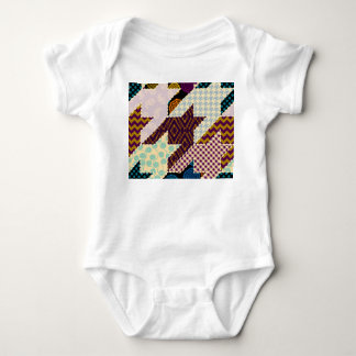 Patchwork Hunde Zahn: Vintag nahtloser Hintergrund Baby Strampler