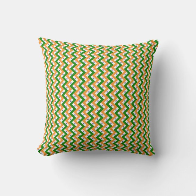 Patchwork India Flag Pattern Kissen (Vorderseite)