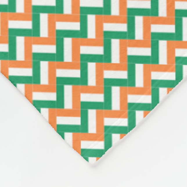 Patchwork Ireland Flag Pattern Fleecedecke (Ecke)
